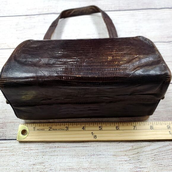 Vintage 1940s-50s Revits Exact Match Lizard Alligator Skin Box Style Mini Purse - Picture 8 of 9